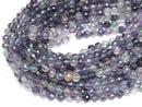 [Video]High Quality! Multicolor Fluorite AA++ Faceted Round 6mm 1strand beads (aprx.15inch/37cm)