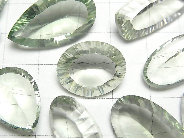 [Video]High Quality Green Amethyst AAA Loose stone Concave Cut Mix shape 2pcs