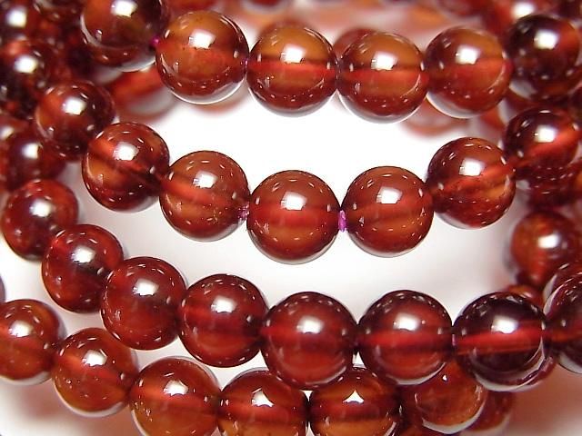 [Video]High Quality Hessonite Garnet AAA- Round 6mm Bracelet