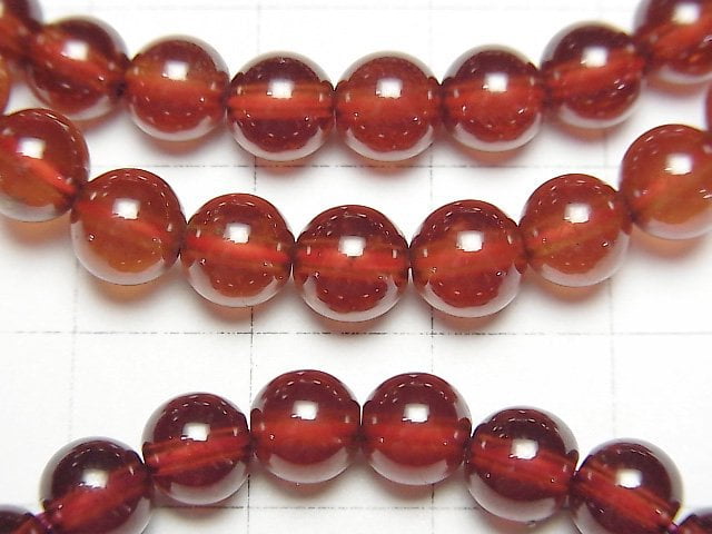 [Video]High Quality Hessonite Garnet AAA- Round 6mm Bracelet