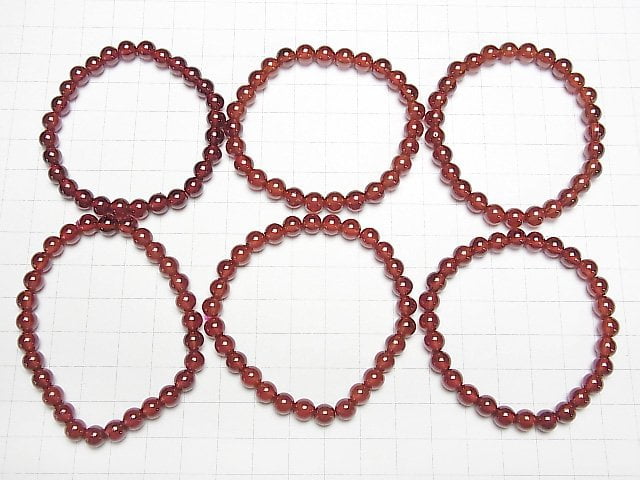 [Video]High Quality Hessonite Garnet AAA- Round 6mm Bracelet