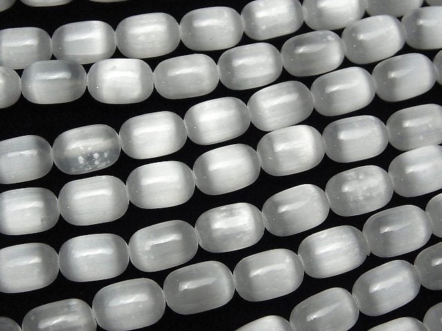 [Video] Selenite Rice 12x8x8mm half or 1strand beads (aprx.15inch/36cm)