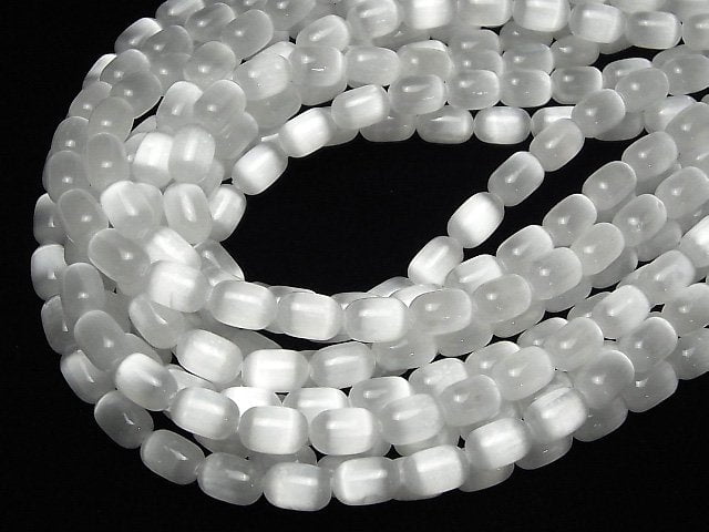 [Video] Selenite Rice 12x8x8mm half or 1strand beads (aprx.15inch/36cm)