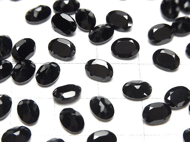 [Video]High Quality Black Spinel AAA Loose stone Oval Faceted 7x5mm 10pcs