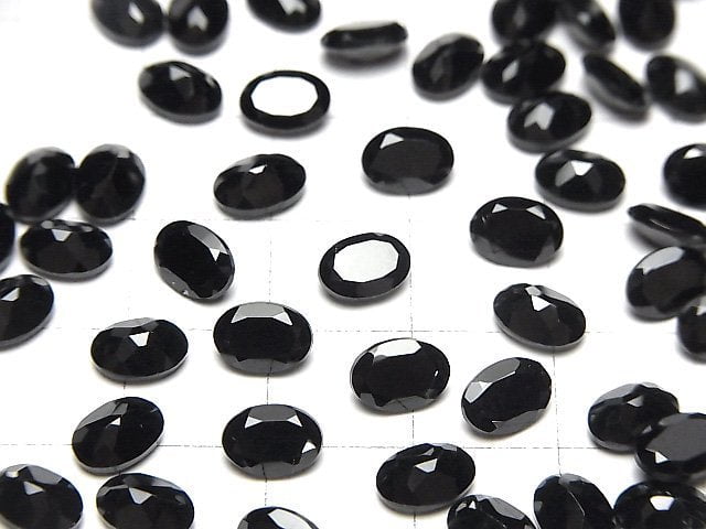 [Video]High Quality Black Spinel AAA Loose stone Oval Faceted 7x5mm 10pcs