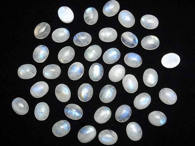 [Video] Rainbow Moonstone AA++ Oval Cabochon 10x8mm 5pcs