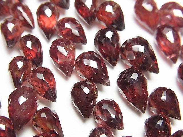 Drop, Faceted Briolette, Garnet Gemstone Beads