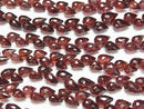 [Video]High Quality Mozambique Garnet AAA- Flower bud Drop Faceted Briolette 1strand beads (aprx.5inch/13cm)