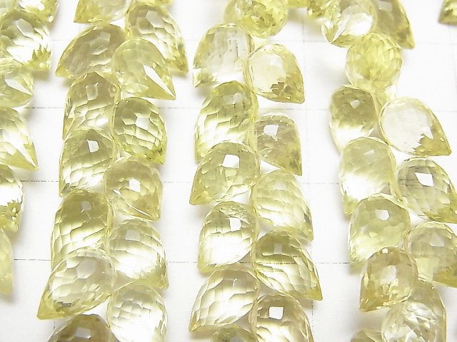 [Video]High Quality Lemon Quartz AAA Flower bud Drop Faceted Briolette 1strand beads (aprx.5inch/13cm)