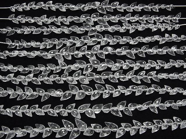[Video] High Quality White Topaz AAA Flower Bud Faceted Briolette 1-strand beads (approx. 6 inches/15 cm)