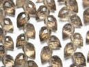 [Video]High Quality Smoky Quartz AAA Flower bud Drop Faceted Briolette 1strand beads (aprx.6inch/15cm)