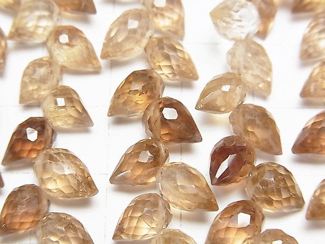 [Video]High Quality Brown Topaz AAA- Flower bud Drop Faceted Briolette 1strand beads (aprx.4inch/10cm)