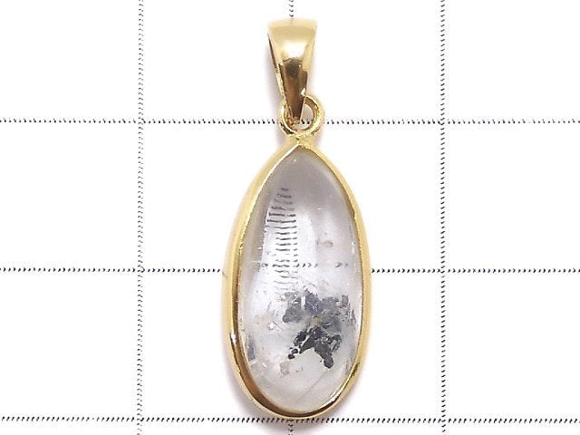 [Video][One of a kind] Sichuan Graphite In Quartz Pendant 18KGP NO.53