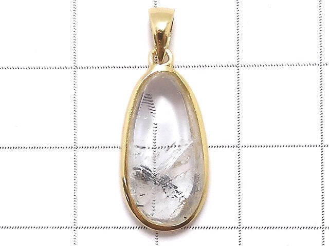 [Video][One of a kind] Sichuan Graphite In Quartz Pendant 18KGP NO.55