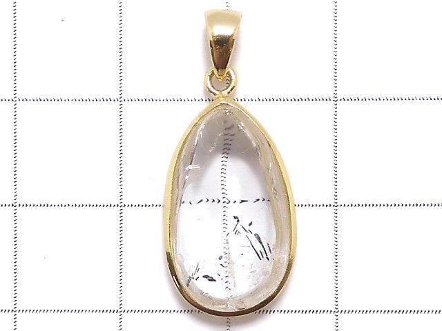 [Video][One of a kind] Sichuan Graphite In Quartz Pendant 18KGP NO.58