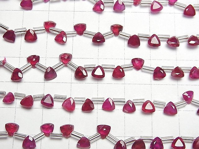 [Video]High Quality Ruby AAA Triangle Faceted 5x5mm 1strand (13pcs )