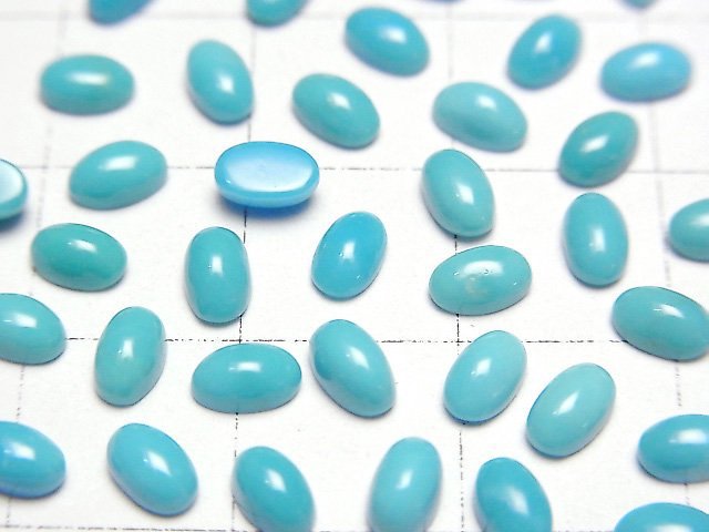 [Video] Arizona Kingman Turquoise AAA- Oval Cabochon 5x3mm 10pcs