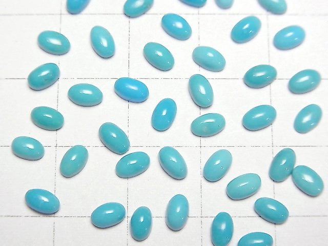 [Video] Arizona Kingman Turquoise AAA- Oval Cabochon 5x3mm 10pcs