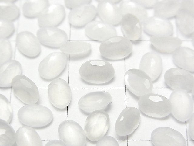 [Video]High Quality White Moonstone AAA Oval Faceted 6x4mm 10pcs