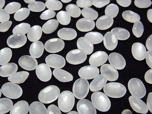 [Video]High Quality White Moonstone AAA Oval Faceted 7x5mm 10pcs