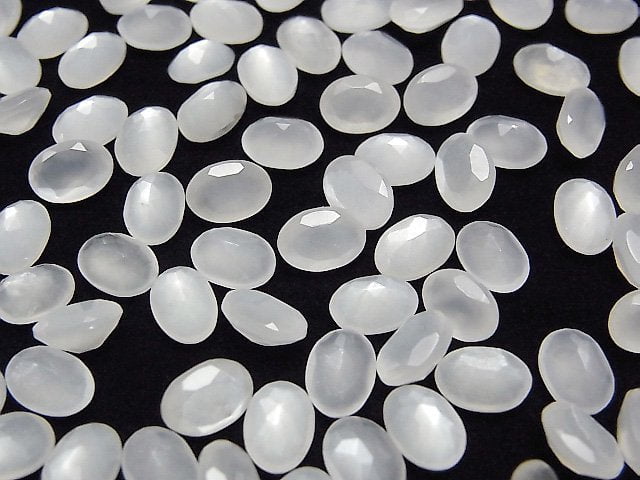 [Video]High Quality White Moonstone AAA Oval Faceted 7x5mm 10pcs