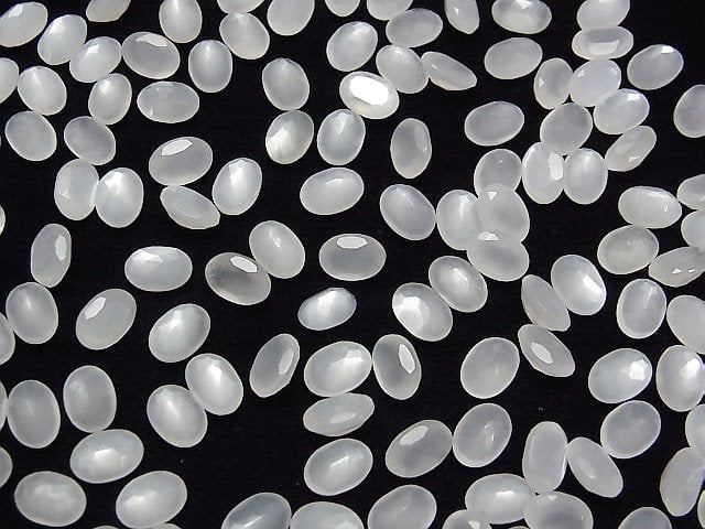 [Video]High Quality White Moonstone AAA Oval Faceted 7x5mm 10pcs