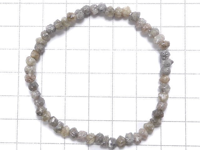 [Video][One of a kind] [1mm Hole]Gray Diamond Rough Nugget Bracelet NO.222