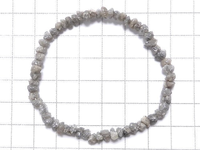 [Video][One of a kind] [1mm Hole]Gray Diamond Rough Nugget Bracelet NO.225