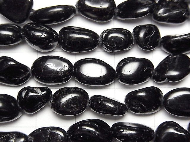 [Video]Black Tourmaline Small Nugget 1strand beads (aprx.15inch/37cm)