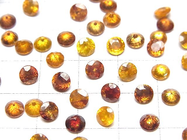 [Video]High Quality Sphalerite AAA Loose stone Round Faceted 5x5mm [Orange] 1pc