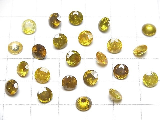 [Video]High Quality Sphalerite AAA Loose stone Round Faceted 6x6mm [Yellow] 1pc