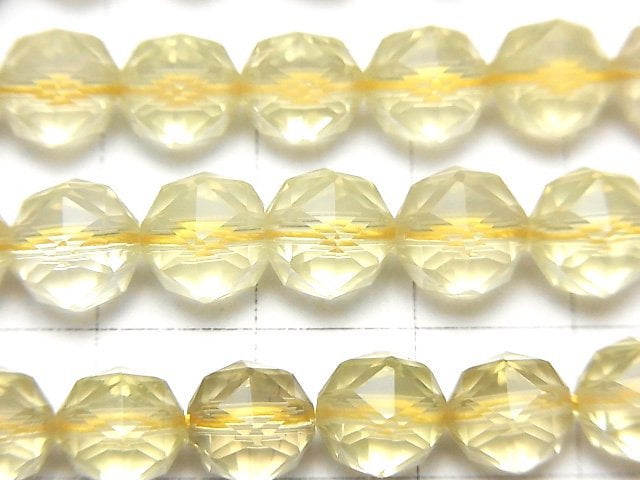 [Video]High Quality! Lemon Quartz AAA- Star Faceted Round 8mm half or 1strand beads (aprx.15inch/37cm)