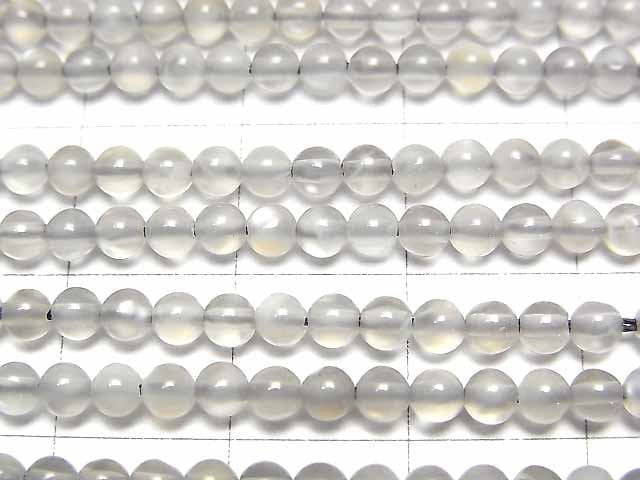 [Video]High Quality Gray Moonstone AAA- Round 3mm 1strand beads (aprx.15inch/37cm)