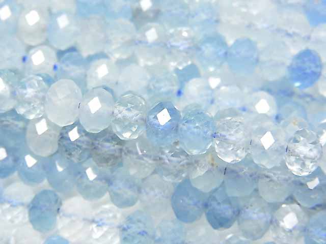 Aquamarine, Roundel Gemstone Beads