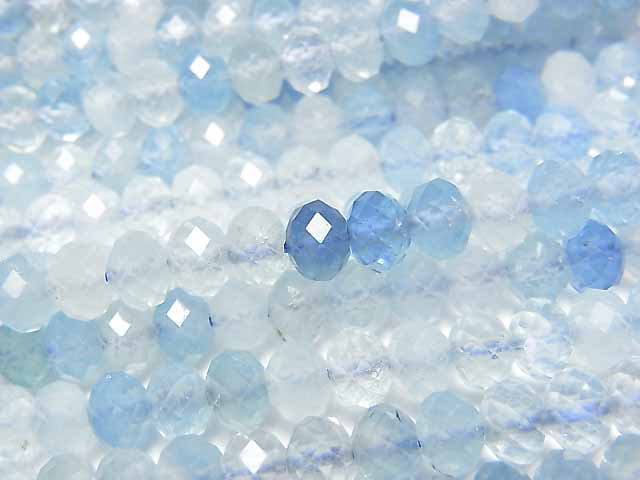 Aquamarine, Roundel Gemstone Beads