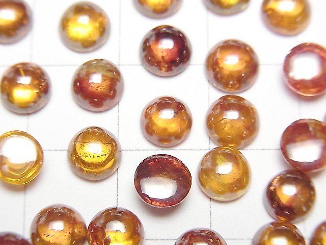 [Video]High Quality Sphalerite AAA Round Cabochon 6x6mm [Orange] 1pc