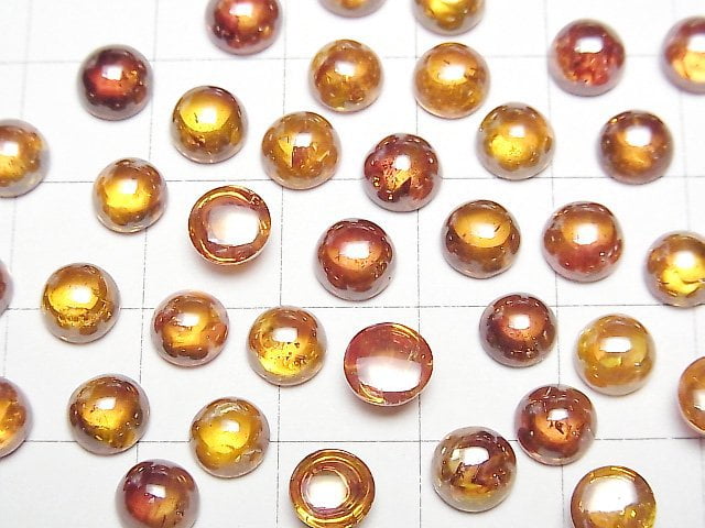 [Video]High Quality Sphalerite AAA Round Cabochon 6x6mm [Orange] 1pc