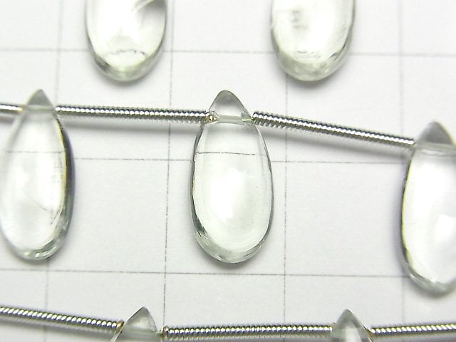 [Video]High Quality Green Amethyst AAA Pear shape (Smooth) 15x7mm 1strand (9pcs )