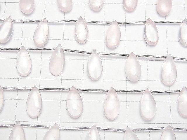 [Video]High Quality Rose Quartz AA++ Pear shape (Smooth) 15x7mm 1strand (9pcs )