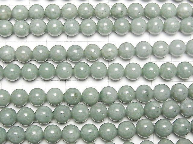 [Video] Burmese Jadeite AA++ Round 8mm half or 1strand beads (aprx.15inch/37cm)