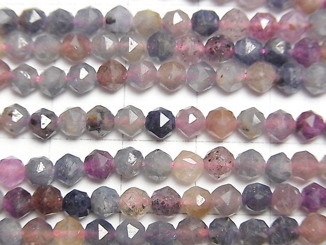 [Video]High Quality! Multicolor Sapphire AA Star Faceted Round 4mm 1strand beads (aprx.15inch/37cm)