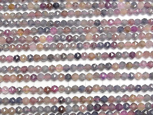 [Video]High Quality! Multicolor Sapphire AA Star Faceted Round 4mm 1strand beads (aprx.15inch/37cm)