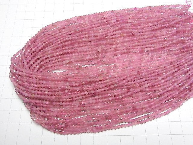 [Video]High Quality! Pink Tourmaline AA+ Abacus Round Cut 3x3x2mm 1strand beads (aprx.15inch/37cm)