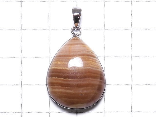 [Video][One of a kind] Brown Color Rhodochrosite AAA Pendant Silver925 NO.25