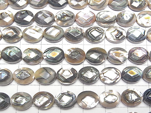 [Video] Abalone Shell  Faceted Oval 10x8x5mm 1/4 or 1strand beads (aprx.15inch/38cm)