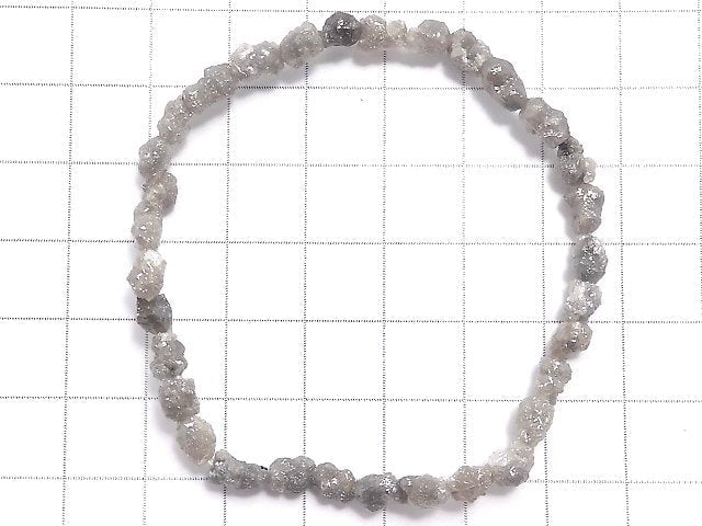 [Video][One of a kind] [1mm Hole]Gray Diamond Rough Nugget Bracelet NO.300