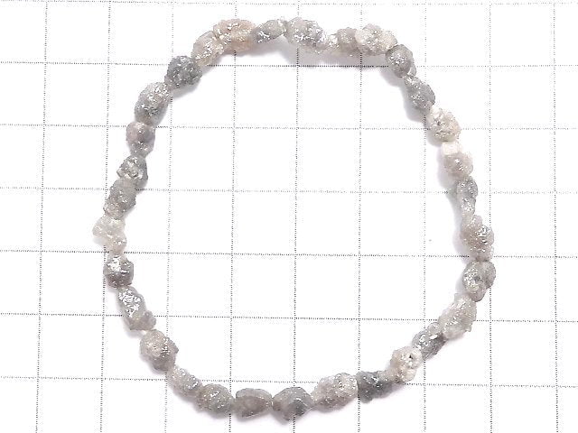 [Video][One of a kind] [1mm Hole]Gray Diamond Rough Nugget Bracelet NO.302