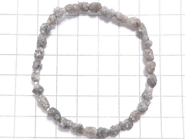 [Video][One of a kind] [1mm Hole]Gray Diamond Rough Nugget Bracelet NO.305