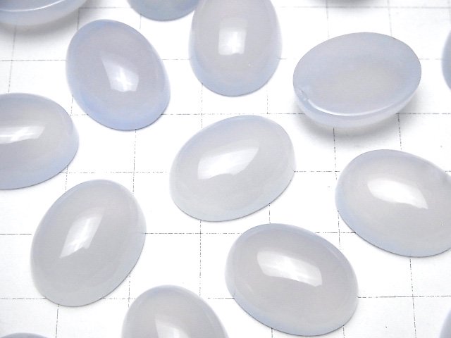 [Video]Natural color Blue Chalcedony AAA Oval Cabochon 20x15mm 1pc