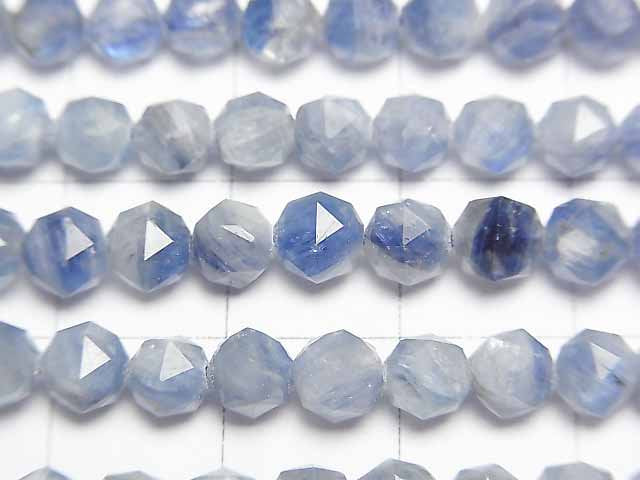 [Video]High Quality! Kyanite AA Star Faceted Round 5mm half or 1strand beads (aprx.15inch/38cm)